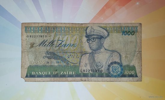 Заир 1000заир 1985г.    НЕЧАСТАЯ