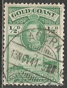 Золотой берег. Король Георг VI. Крепость Кристиансберг. 1938г. Mi#105.