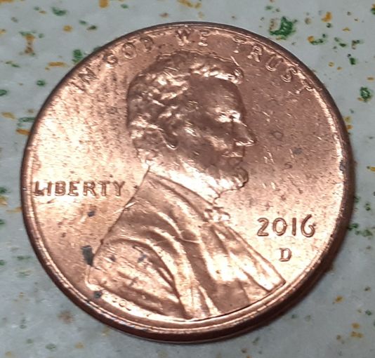 США 1 цент, 2016 Lincoln Cent  "D" - Денвер (15-10-27)