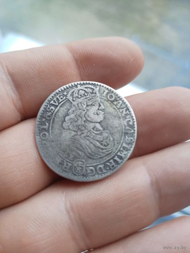Орт ( 18 грошей) 1668 года Ян Казимир