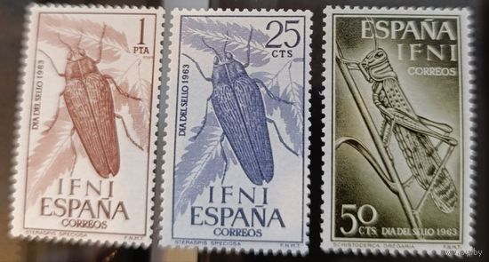 Испанская Ифни 1964. Фауна. Жуки. 3 марки 229-31