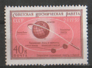 Заг. 2217. 1959. Траектория сближения ракеты с Луной. ЧиСт.