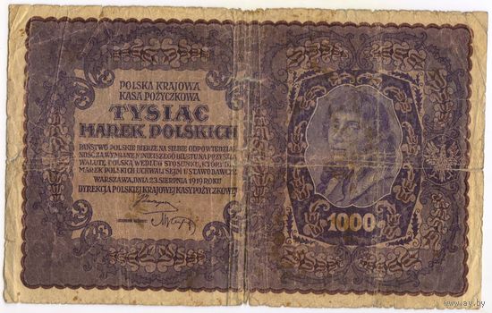 1000 марок польских 1919 год. Польша,..