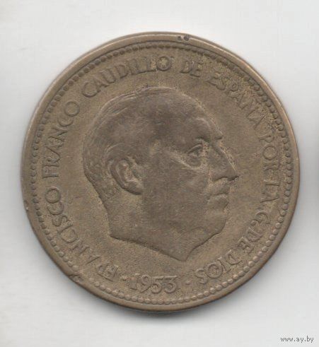 КОРОЛЕВСТВО /РЕГЕНТСТВО/ ИСПАНИЯ. 2.5 ПЕСЕТЫ 1953