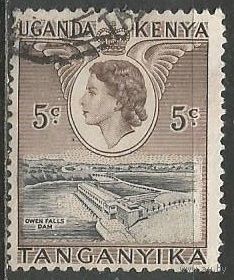 Кения Уганда и Танганьика. Королева Елизавета II. ГЭС на Ниле. 1954г. Mi#92.