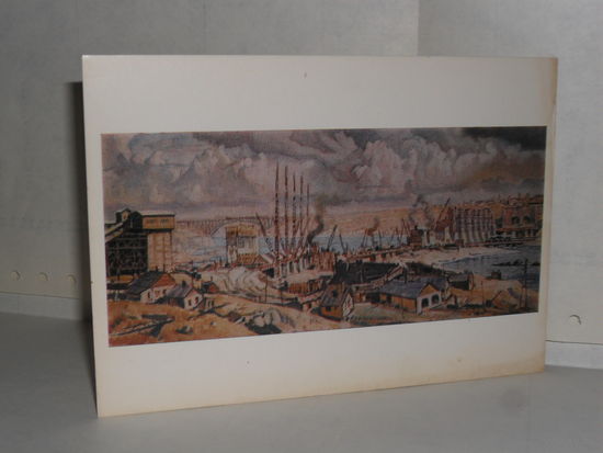 Открытка Богаевский К.Ф. (1872-1943). Днепрострой. 1930-1931. Донецкий областной художественный музей