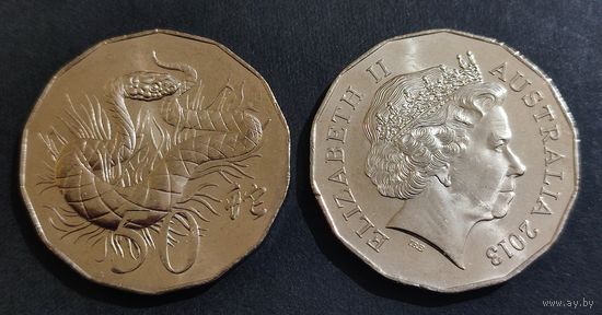 Австралия 50 центов 2013 г. Год Змеи