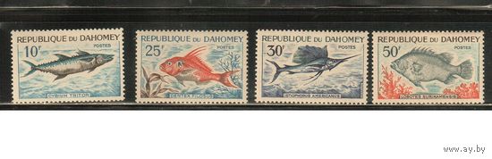 Дагомея-1965(Мих.258-261) ,** ,  Морская  Фауна ,Рыбы(полная серия)
