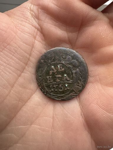 Монета.  Деньга 1751г