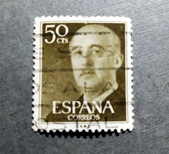 Марка Испания 1955 год. Генерал Франко