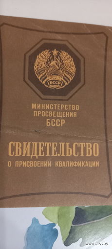 Свидетельство о присвоении квалификации