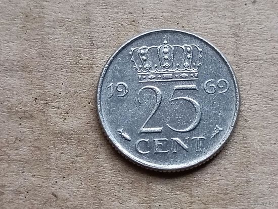 Нидерланды 25 центов, 1969г. (D-107)