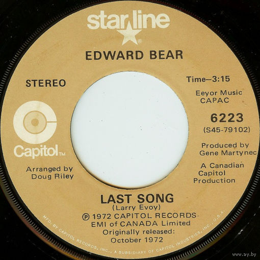 Edward Bear, Close Your Eyes / Last Song, SINGLE 1973