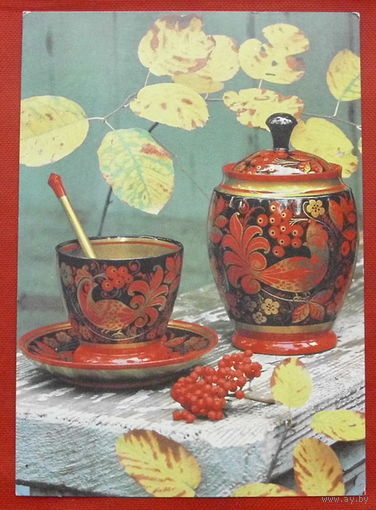Чашка с блюдцем и ложкой, кофейница из набора для кофе. Чистая. 1982 года. 807.