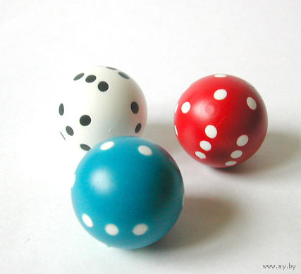 Кубик круглый. Игральная кость. D6. Англия.