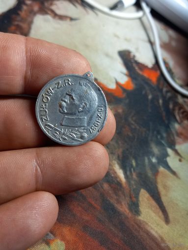 Жетон памятный медалик Зулов Zulow Юзеф Пилсудский 1937 г. Межвоенная Польша нечастый (2)