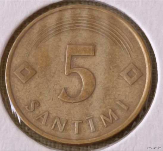 Латвия. 5 сантимов 1992 года.