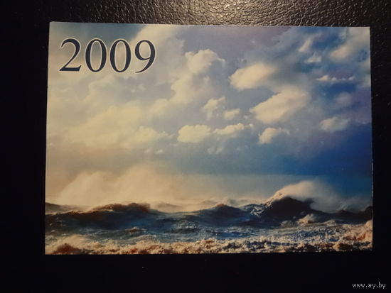 Календарик 2009 г.  Брестская типография.  Море.