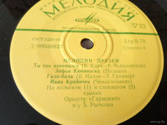 Виниловая пластинка. Миньон. 7"