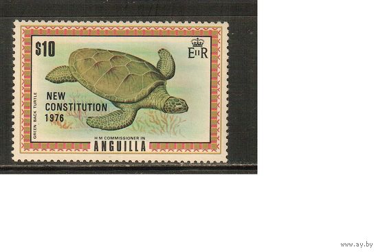 Ангилья-1976(Мих.250) , **    ,  Морская фауна, Черепаха , Надп.(одиночка)