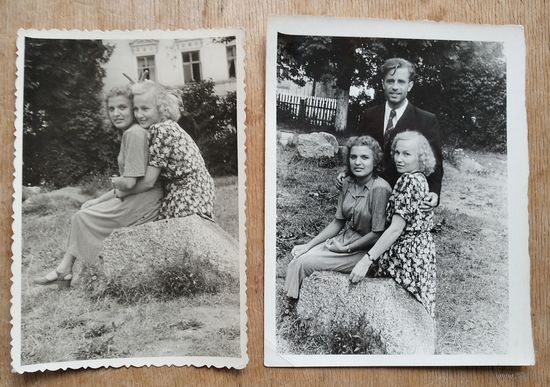 Фотосессия двух девушек 1950-х. 3 откр. 7.5х11.5 и 9х14 см. Цена за все.