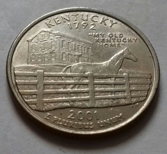 25 центов, квотер США, штат Кентукки, P D