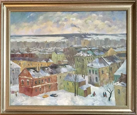 Лихоненко Н.И. "Зимний город" Х/М. 63,5х78,5 см.