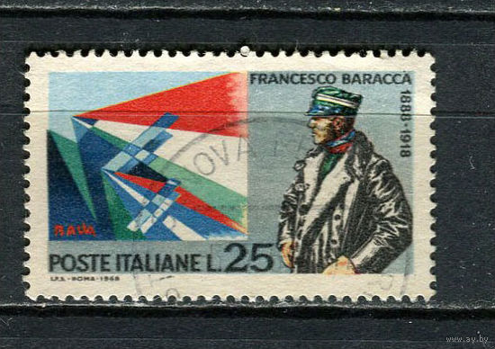 Италия - 1968 - Франческо Баракка - итальянский лётчик - [Mi. 1276] - полная серия - 1 марка. Гашеная.  (Лот 53Gy)-T4P31