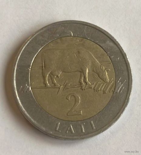 2 лата 1999 года Латвия, не частая!