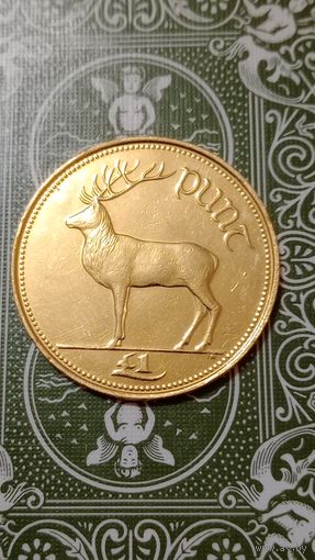 Ирландия 1 фунт 1990 жёлтое покрытие