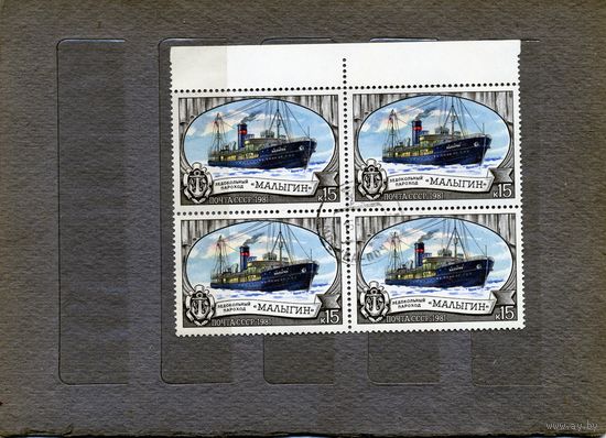 СССР, 1981,  МАЛЫГИН",   серия   1м  гашеная,   в  к/блок
