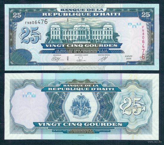 Гаити 25 гурдов 2009 год. UNC