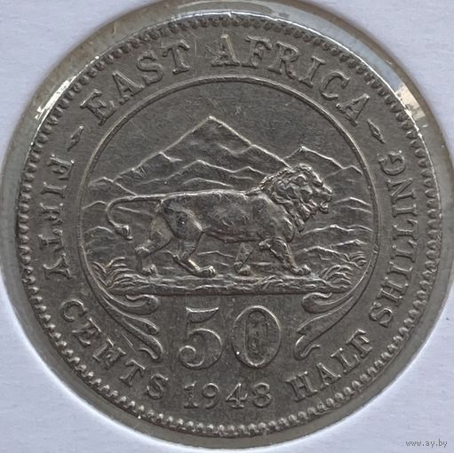 Британская Восточная Африка 50 центов 1948 г. В холдере