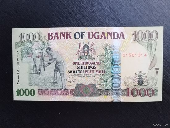 Уганда 1000 шиллингов, 2009г, unc, пресс.
