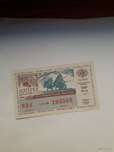 Лотерея ДОСААФ 1984-1