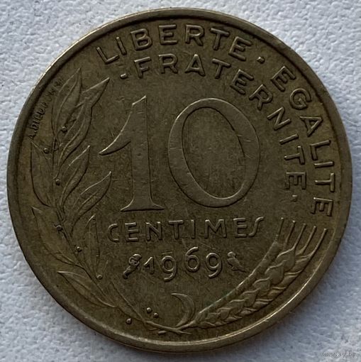 Франция 10 сантимов 1969 г.
