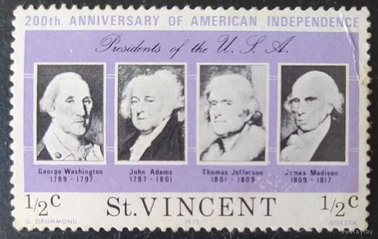 St.vincent 1975 200л US 1 из 10, без клея.