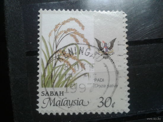 Сабах, 1986. Рис и герб. К-14:13 3/4