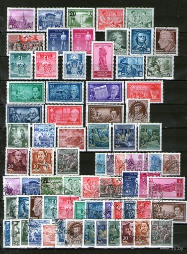 ГДР.ЧИСТЫЕ МАРКИ**(без наклеек и следов от них) 1955г.,дополнены гашеными марками!