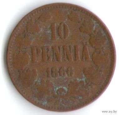 10 пенни 1866 год _состояние VF