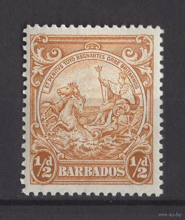 1938 Барбадос /Barbados** 0.5d стандарт Герб колонии Колесница Король Георг VI  SG#248с