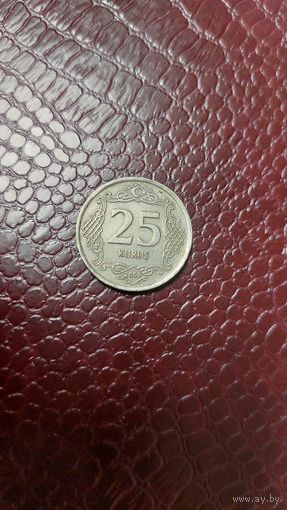 Монета 25 курушей 2009г. Турция. Неплохая!
