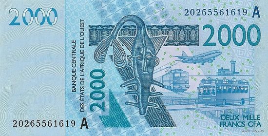 Кот д Ивуар 2000 франков образца 2019 года UNC p116A