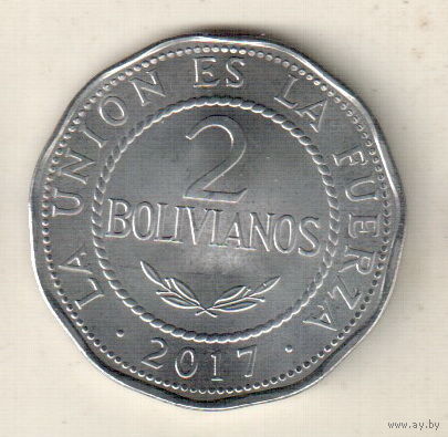 Боливия 2 боливиано 2017