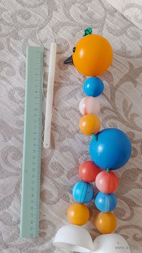 Игрушка СССР , марионетка страус, птичка, игрушка пластмассовая