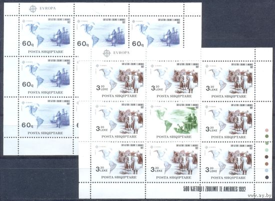 Албания 1992 Европа СЕРТ. Открытие Америки. Колумб. Корабли, 2 МЛ