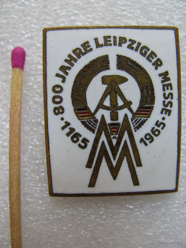 Знак. 800 лет Лейпцигской выставке. 1165-1965. тяжёлый, эмаль