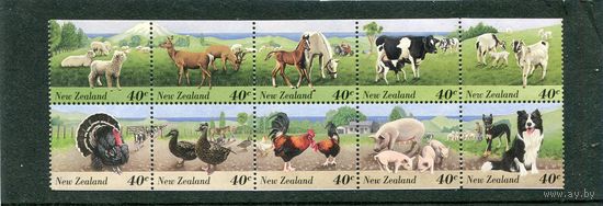 Новая Зеландия. Домашние животные. Блок. Сцепка