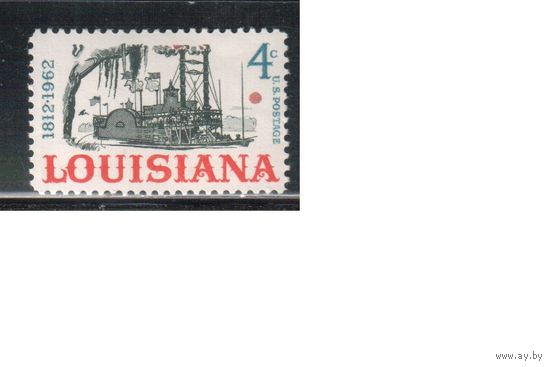 США-1962, (Мих.827),  *   ,  Штат Луизиана, Флот  (одиночка)