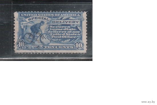 США-1911, (Мих.187А),   гаш. , Спец.доставка, Велосипед(одиночка), перф. 12